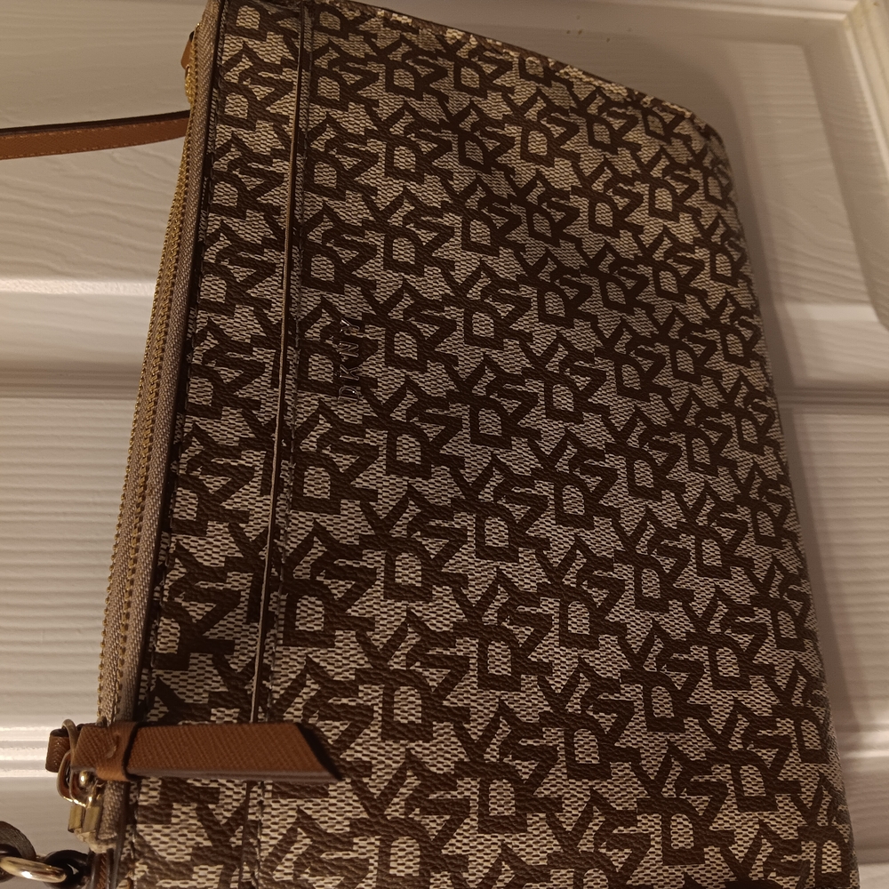 DKNY Brown Monogram Crossbody Bag